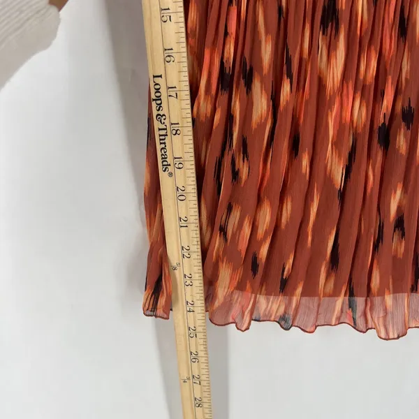 Nine West Camisole Top‎ Womens S Orange Abstract Pleated Smocked Spaghetti Strap - Image 11