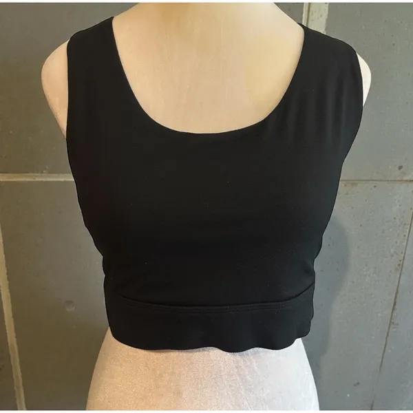 Fabletics Black Cross Back Large Sports Bra Tank Top Athletic Workout‎ Yoga - Image 10