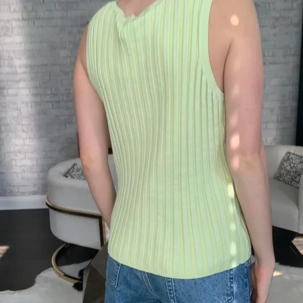 Vintage Pale Green Tank Top Size L - Image 4