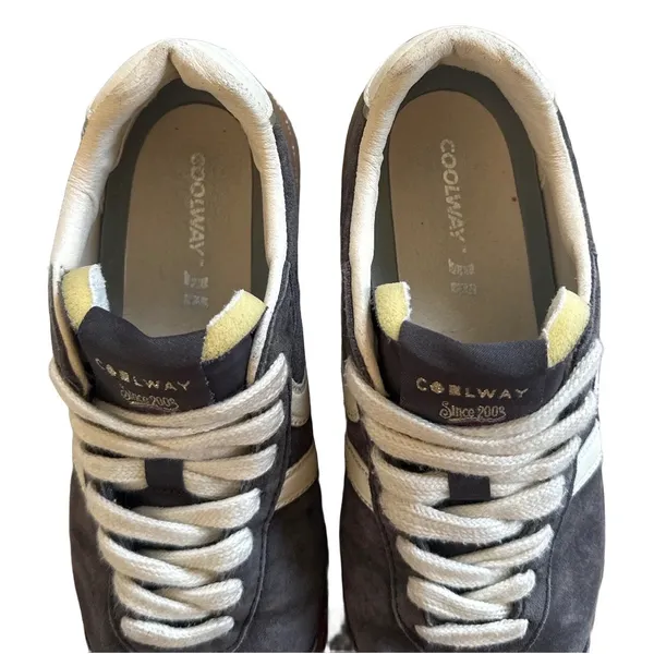 Coolway Duck Charcoal Grey Retro Suede Gum Sole Sneakers Women 6 Gorpcore - Image 5