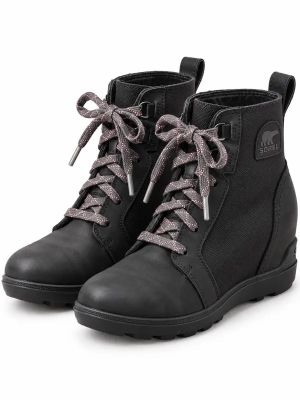 SOREL Evie II NW Lace Waterproof Wedge Boots Black Women’s 7.5 NL5024-010 - Image 2