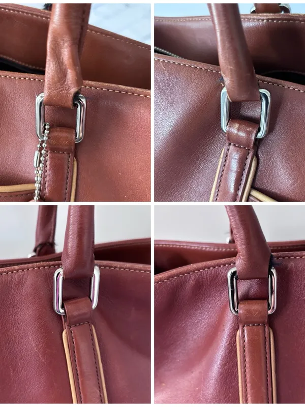 Vintage Coach Hamptons Leather Tote Bag 7515 Chestnut Brown Business Carryall - Image 10