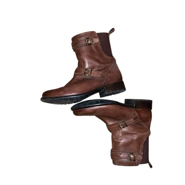 Clarks Brown Leather Boots Size 8 1/2 M - Image 4