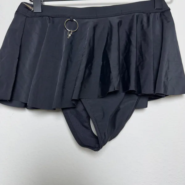 Dolls Kill x Widow Women Skirt Large Black Spiked Studded O-Ring Skater Skirt - Image 7