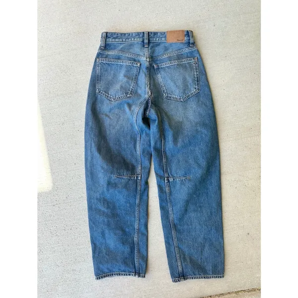 Madewell The Darted Barrel-Leg Jean Button Fly Denim 23 Irmo Wash - Image 3