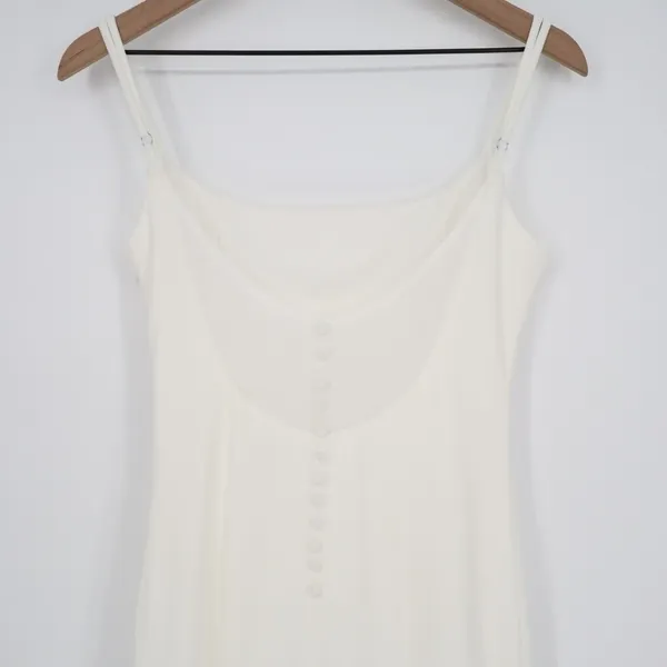 Lulus Blessed Romance Maxi Dress Womens M White Sleeveless Button Back Mermaid - Image 7