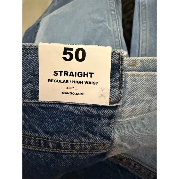 Mango MNG Denim 328 Two Tone High Waist Straight Jeans‎ NWT 18 Plus Y2K - Image 3