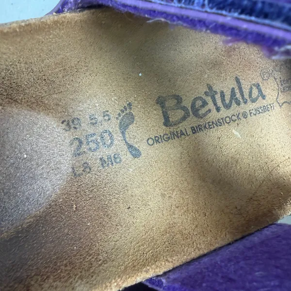 Birkenstock Betula 39 Sandals Purple Slide Two Strap Cork Footbed Adjustable Comfort Shoes - Image 8