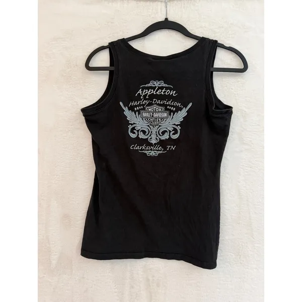 Harley Davidson Tank Top Womens Small Black Neon Graphic Appleton Clarksville TN - Image 4