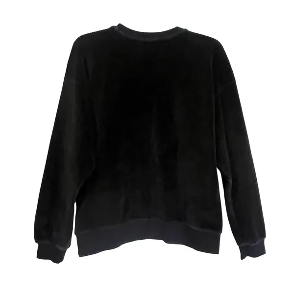 Brixton Sweater Womens Small Black Corduroy Crewneck Pullover Emo Goth Dark - Image 3