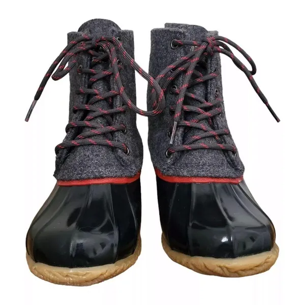 GH Bass & Co Harlequin Duck Boots Womens 6 Gray Wool Lace Up Ankle Rain Outdoor - Image 8