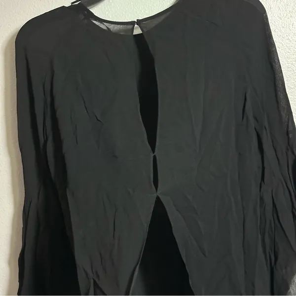 Zara Women‎ Black 3/4 Sleeve Sheer Blouse Top size M. - Image 7