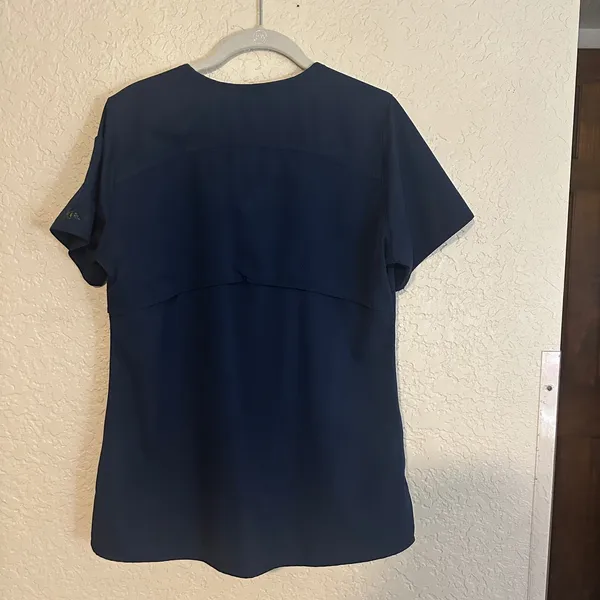 Carhartt Navy Blue V‎ Neck Force Scrub Top Short Sleeve Pockets Size S - Image 9