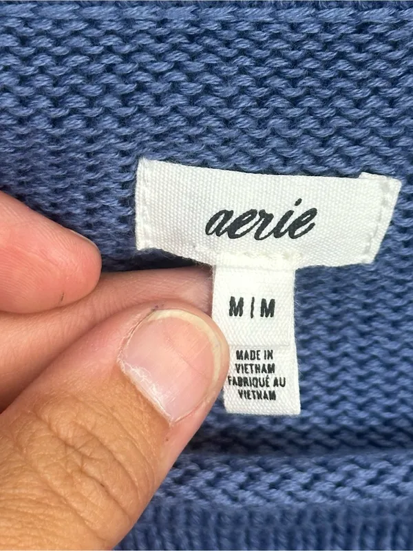 Aerie Women’s M Blue White Striped Knit Sweater Coastal Nautical NWT - Image 10
