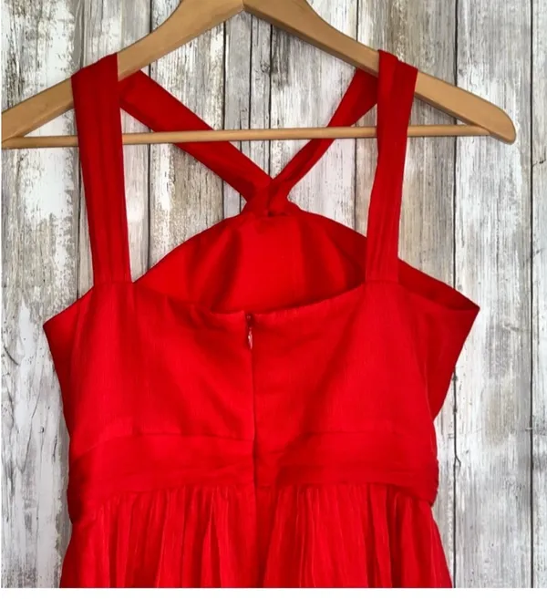 J.Crew Sinclair Vivid Poppy Silk Halter Dress | 0P - Image 5