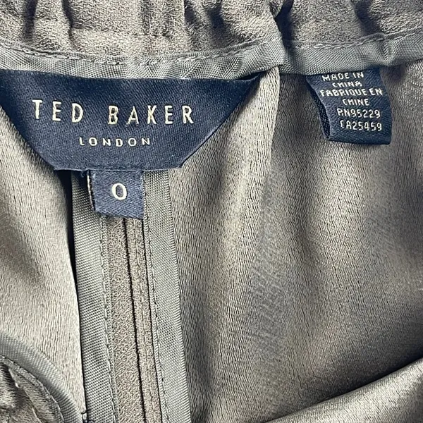 Ted Baker‎ London Olive Green Drawstring Jogger Trousers Size 0 Tapered Pants - Image 4