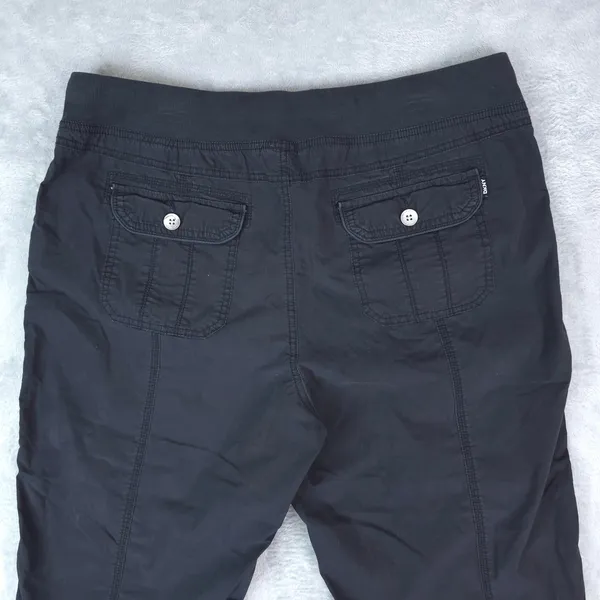 DKNY Sport Capri Pants Women XL Black Drawstring Cargo Pockets Athleisure - Image 4