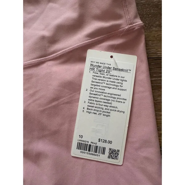 Lululemon Wunder Under Senseknit High Rise 25” Pink Haze Size 10 NWT - Image 4