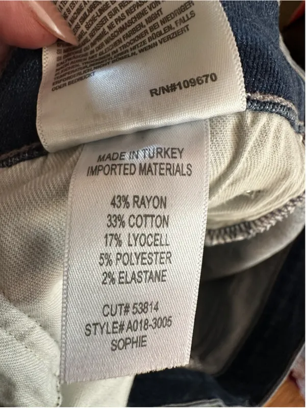 AGOLDE Sophie Mid Rise Ankle Skinny Jeans Dark Wash Frayed Raw Hem Size 31 - Image 5