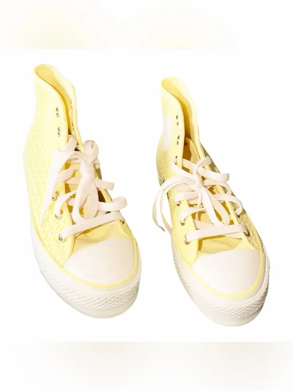 NEW Converse Wmns Chuck Taylor All Star Lift Platform Knit High 'Lemon Slushy' - Image 9