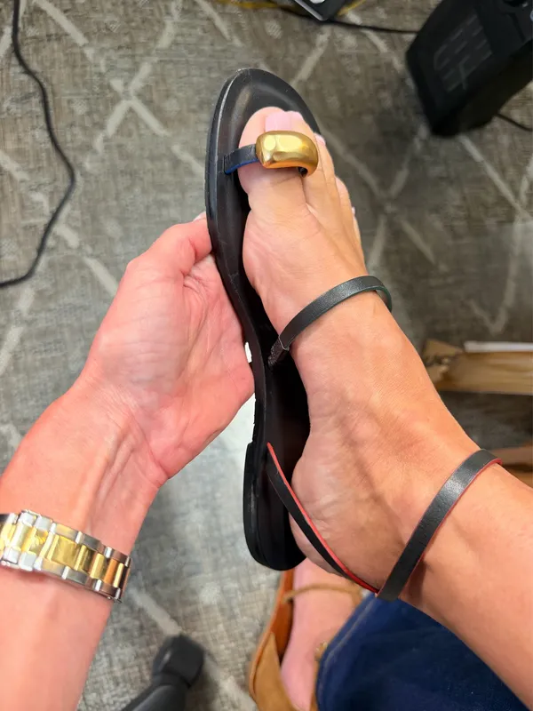 Larroude Biarritz Black Leather Sandal Size 9 - Image 4