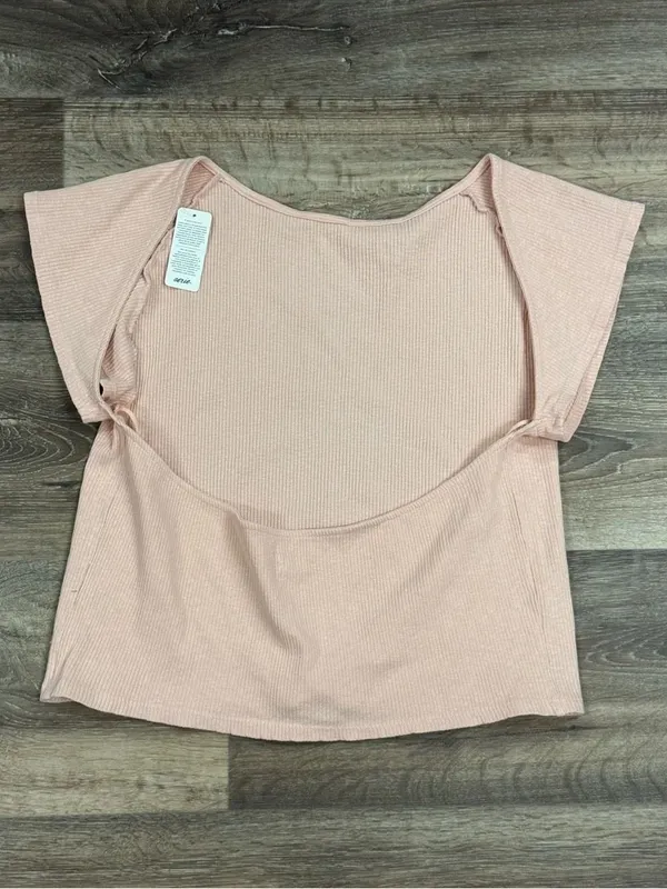 NEW Aerie Ribbed Open Back T-Shirt Peach Women’s XL - Image 6