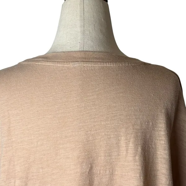Vuori Long Sleeve Top Womens Medium‎ Tan Pink Relaxed Fit Slub Knit Tee Athletic - Image 4