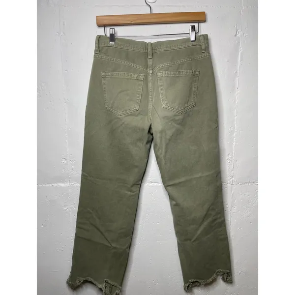 We The Free Maggie Mid Rise Olive Green Denim Jeans Womens Size 26 - Image 7