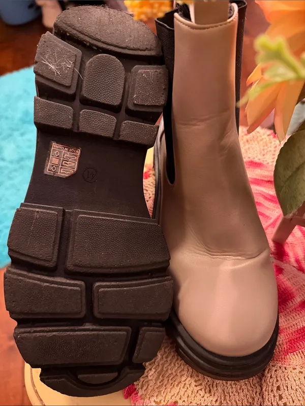 🥾🥾🥾BOGOHO🥾🥾🥾Women's Chunky Chelsea Combat Boot in Taupe-9 - Image 10