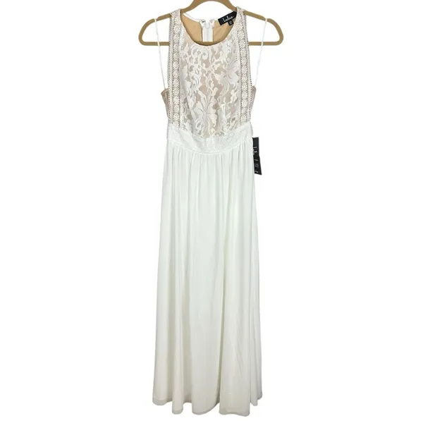 Lulu’s Forever & Always White Lace Maxi Dress Sz XS NWT Bridesmaid Formal - Image 5