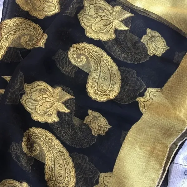 Florence Italy Gold and black silk scarf - Image 2
