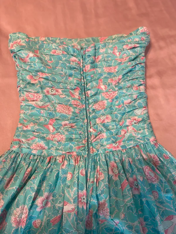 Vintage Strapless Dress Blue Size 2 - Image 3