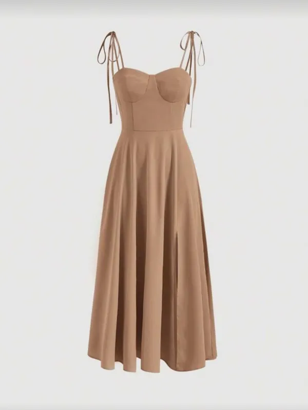 SheIn Cream corset midi dress - Image 2