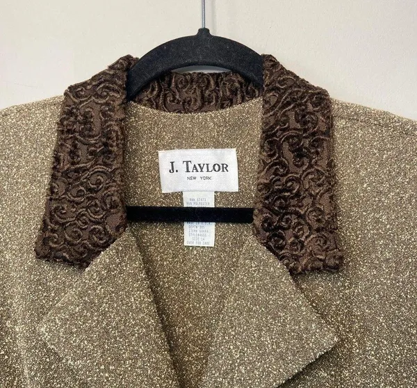 J. Taylor New York Brown Long Duster Coat Size 14 NWT Vintage Overcoat Victorian - Image 2
