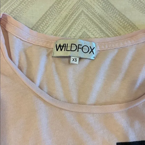 Wildfox Women’s Wide Boxy Light Pink Dare Devil Tee Size XS - Image 2