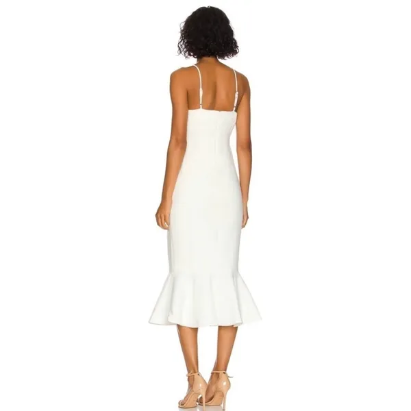 New!‎ Likely Hirsch Midi Flute Dress in White Size 2 $298 - Image 3