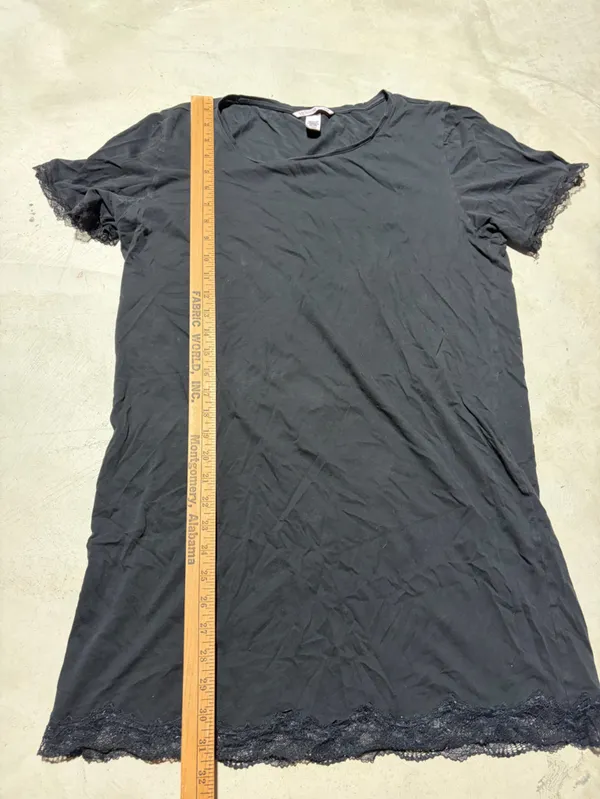 Victoria’s Black Lace-Trim Short Sleeve nightgown Dress medium - Image 7