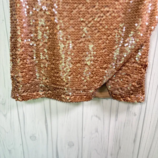 RACHEL ZOE Stretch‎ Sequin Mini Skirt in Rose Gold, Large - Image 5
