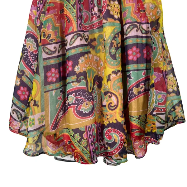 Free People Paisley Patchwork Halter Tank Top Multicolor Boho Trapeze Size M - Image 5