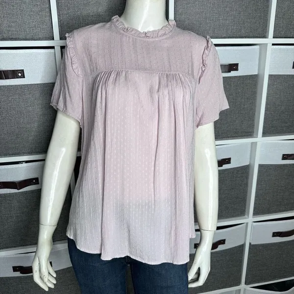Bohme Ruffle Short Sleeve Top in Rose Size Small - Image 11
