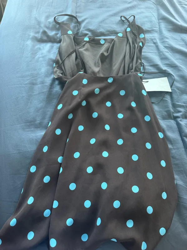 ZARA Brown Polka Dot Mini Dress - Image 5