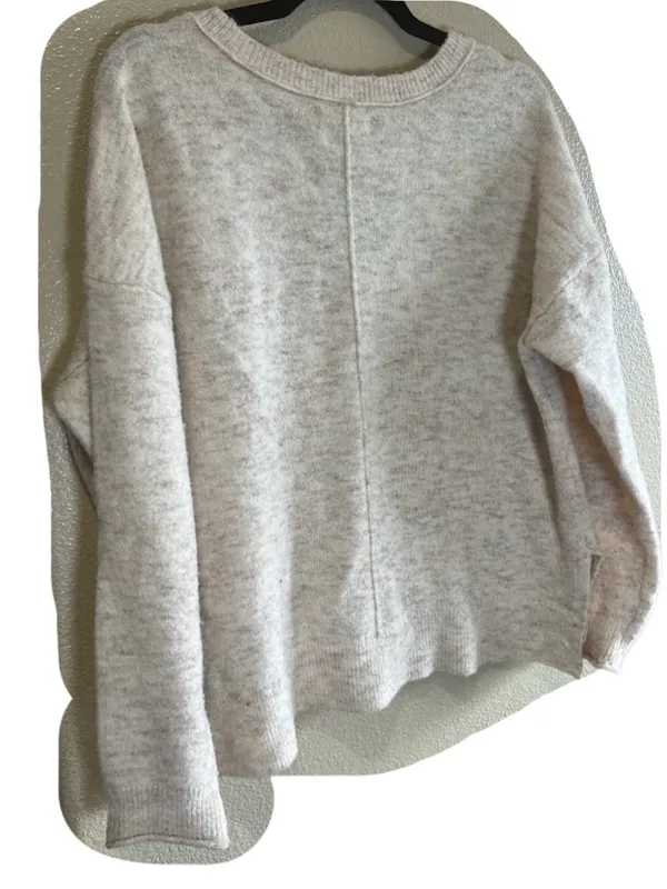 Lucky Brand V Neck Cozy Sweater size Large Neutral Minimalist‎ capsule - Image 6