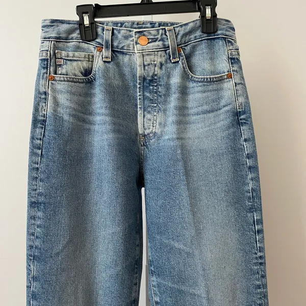 AG Cotton Alexxis High Rise Vintage Straight Leg Jeans 26 Blue - Image 2