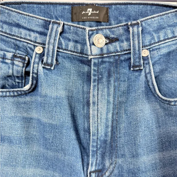 7 For All Mankind Flare Jeans in Blue with Stripes‎ Size 25 - Image 3