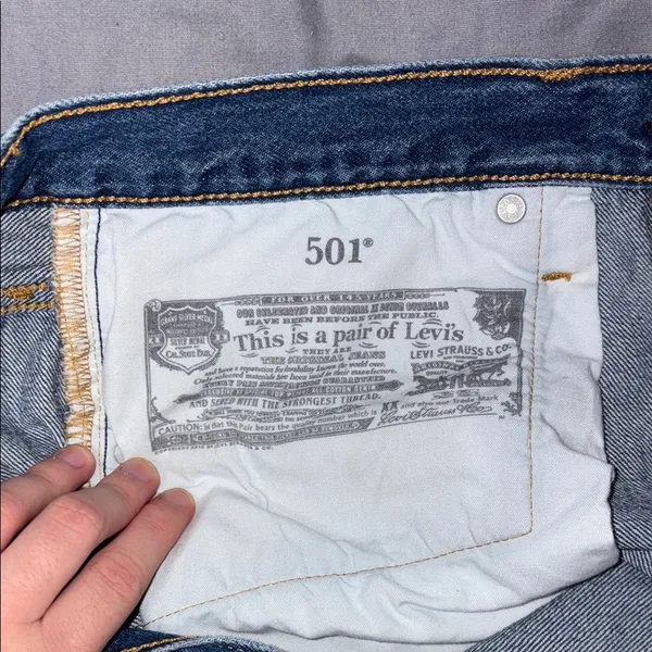 Levi's Blue Jean Shorts Vintage Distressed Cut-Off - Image 7