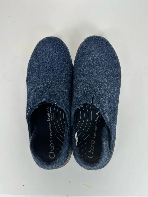 Chaco Revel Women’s 9.0 Navy Blue Felt Slip On Slippers LUVSEAT JCH108906 - Image 3