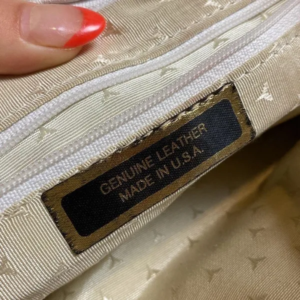 80s VINTAGE WHITE GENUINE LEATHER STUDDED PURSE / OVERSIZED CLUTCH - Image 4