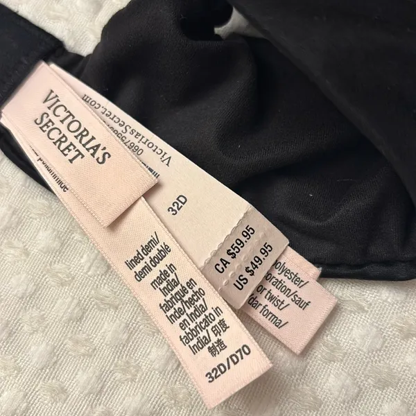 NEW! $50 VICTORIA’S SECRET 32D Lightly Lined Demi Bra BLACK Padded Underwire - Image 14