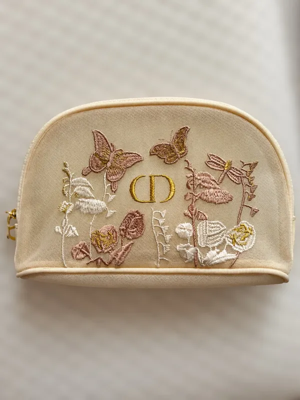 Dior Embroidered Butterfly Tote Bag & Cosmetic Pouch Set - Image 3