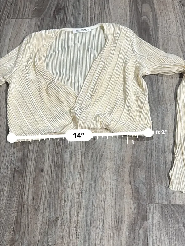 12th Tribe Cream Cropped Wrap Top - Image 12